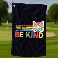 In A World Where You Can Be Anything Be Kind Autism Awareness Golf Towel