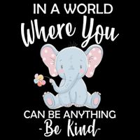 In a World Where You Can Be Anything Be Kind Elephant Full-Length Apron With Pockets