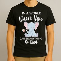 In a World Where You Can Be Anything Be Kind Elephant T-Shirt