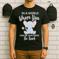 In a World Where You Can Be Anything Be Kind Elephant T-Shirt