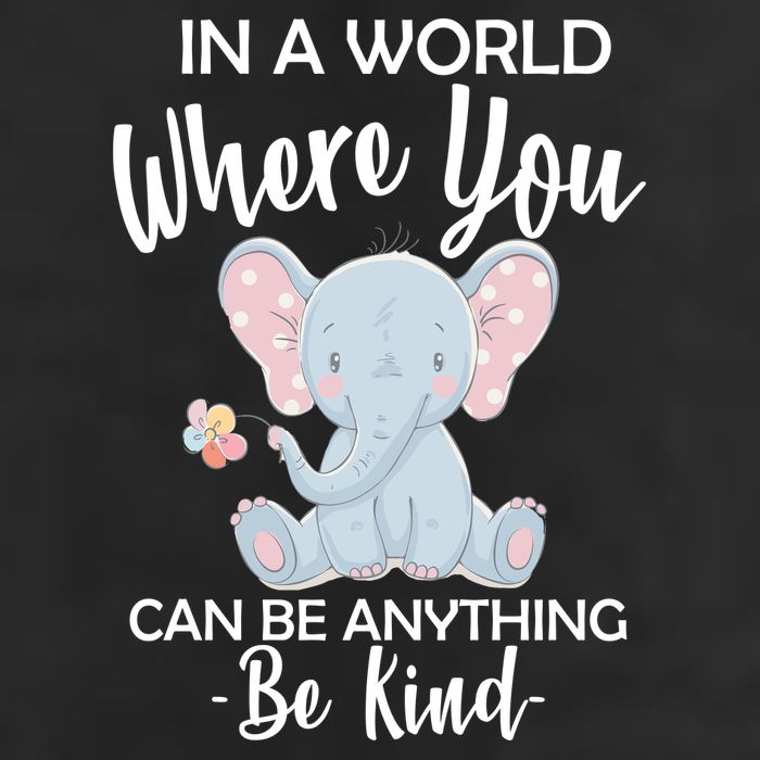 In a World Where You Can Be Anything Be Kind Elephant Crop Fleece Hoodie