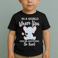 In a World Where You Can Be Anything Be Kind Elephant Toddler T-Shirt