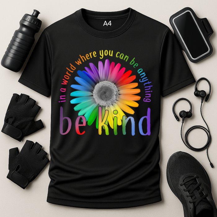 In a world where you can be anything be kind flower Cooling Performance Crew T-Shirt