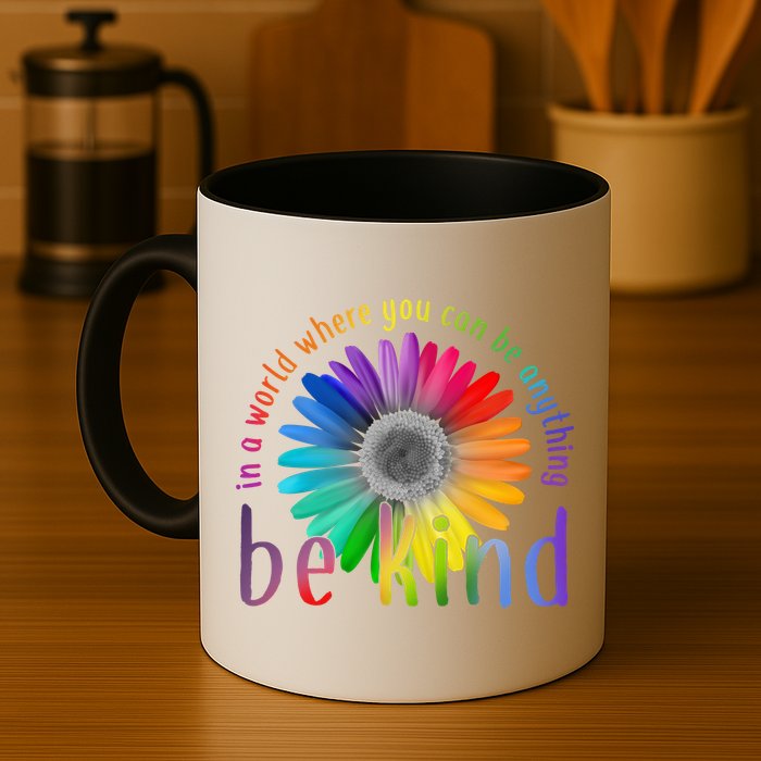 In a world where you can be anything be kind flower Mug