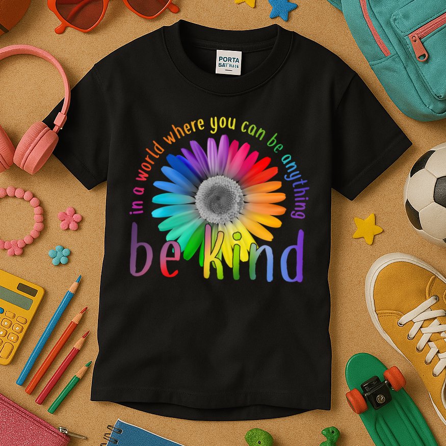 In a world where you can be anything be kind flower Kids T-Shirt