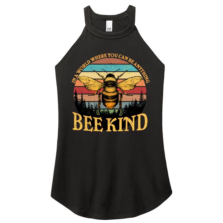 In A World Where You Can Be Anything Bee Kind Women's Perfect Tri Rocker Tank