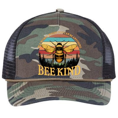 In A World Where You Can Be Anything Bee Kind Retro Rope Trucker Hat Cap