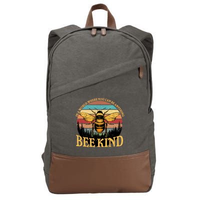 In A World Where You Can Be Anything Bee Kind Cotton Canvas Backpack