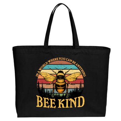 In A World Where You Can Be Anything Bee Kind Cotton Canvas Jumbo Tote