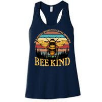 In A World Where You Can Be Anything Bee Kind Women's Racerback Tank