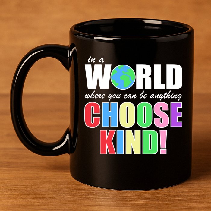 In a World Where You Can Be Anything Choose Kind 11oz C Handle Ceramic Mug