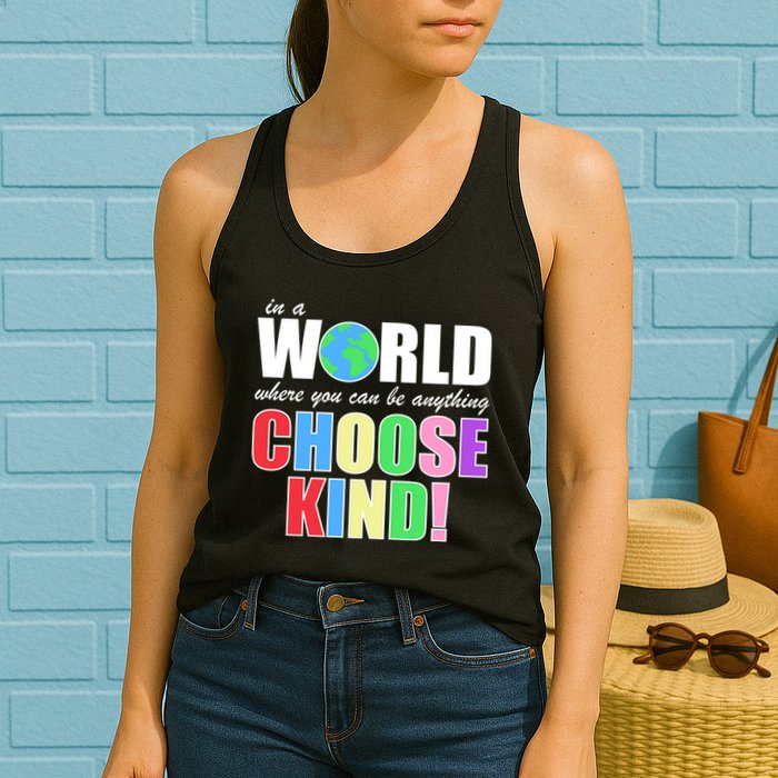 In a World Where You Can Be Anything Choose Kind Womens Tank Top