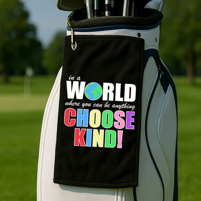 In a World Where You Can Be Anything Choose Kind Golf Towel