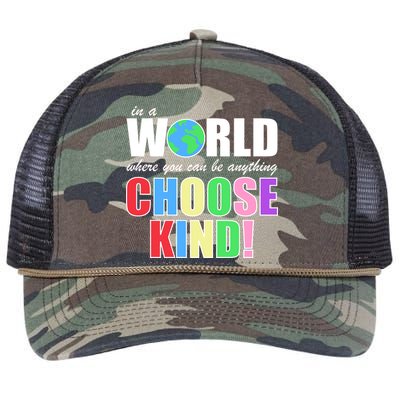 In a World Where You Can Be Anything Choose Kind Retro Rope Trucker Hat Cap