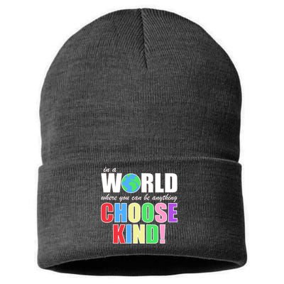 In a World Where You Can Be Anything Choose Kind Sustainable Knit Beanie