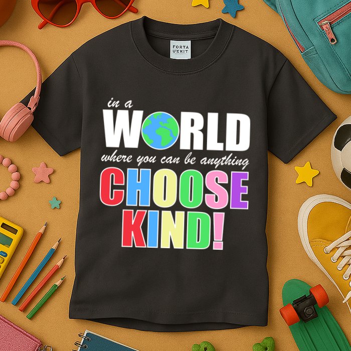 In a World Where You Can Be Anything Choose Kind Kids T-Shirt