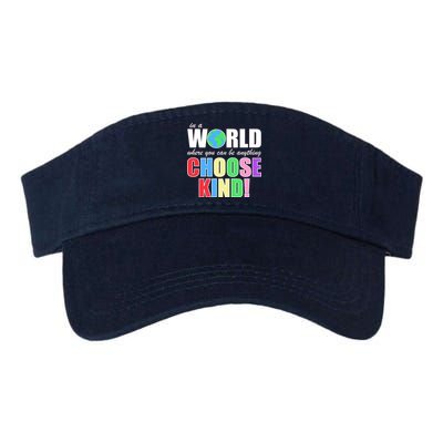 In a World Where You Can Be Anything Choose Kind Valucap Bio-Washed Visor