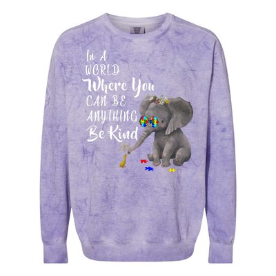 In A World Where You Can Be Kind Colorblast Crewneck Sweatshirt