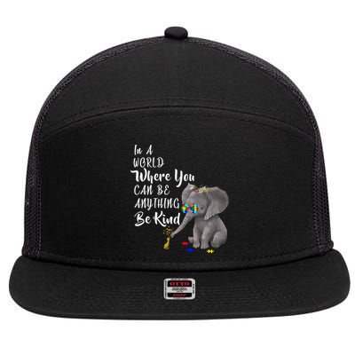 In A World Where You Can Be Kind 7 Panel Mesh Trucker Snapback Hat