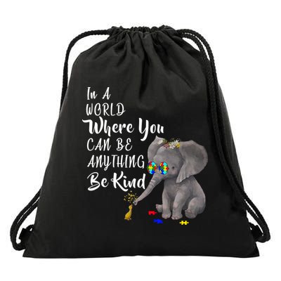 In A World Where You Can Be Kind Drawstring Bag