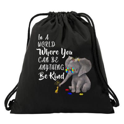 In A World Where You Can Be Kind Drawstring Bag