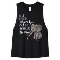 In A World Where You Can Be Kind Women's Racerback Cropped Tank