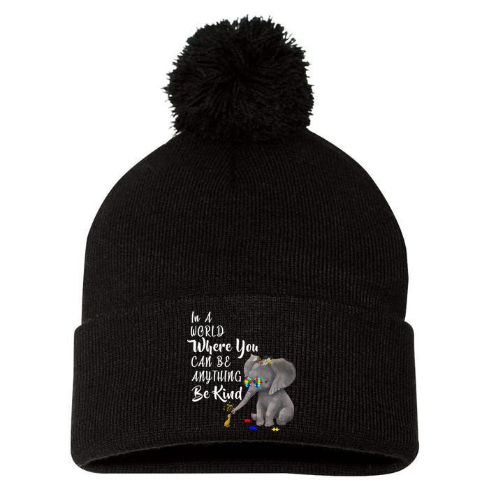 In A World Where You Can Be Kind Pom Pom 12in Knit Beanie