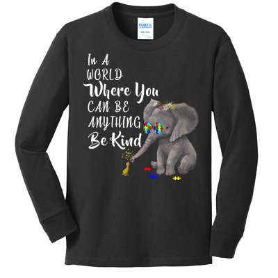 In A World Where You Can Be Kind Kids Long Sleeve Shirt