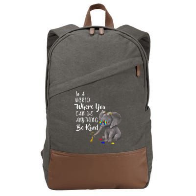 In A World Where You Can Be Kind Cotton Canvas Backpack