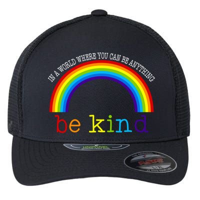 In A World Where You Can Be Kind LGBT Supporter Flexfit Unipanel Trucker Cap