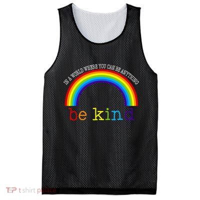 In A World Where You Can Be Kind LGBT Supporter Mesh Reversible Basketball Jersey Tank
