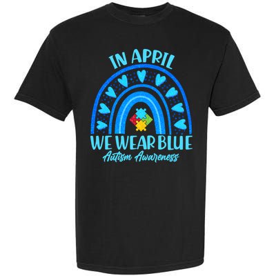 In April We Wear Blue Autism Awareness Garment-Dyed Heavyweight T-Shirt