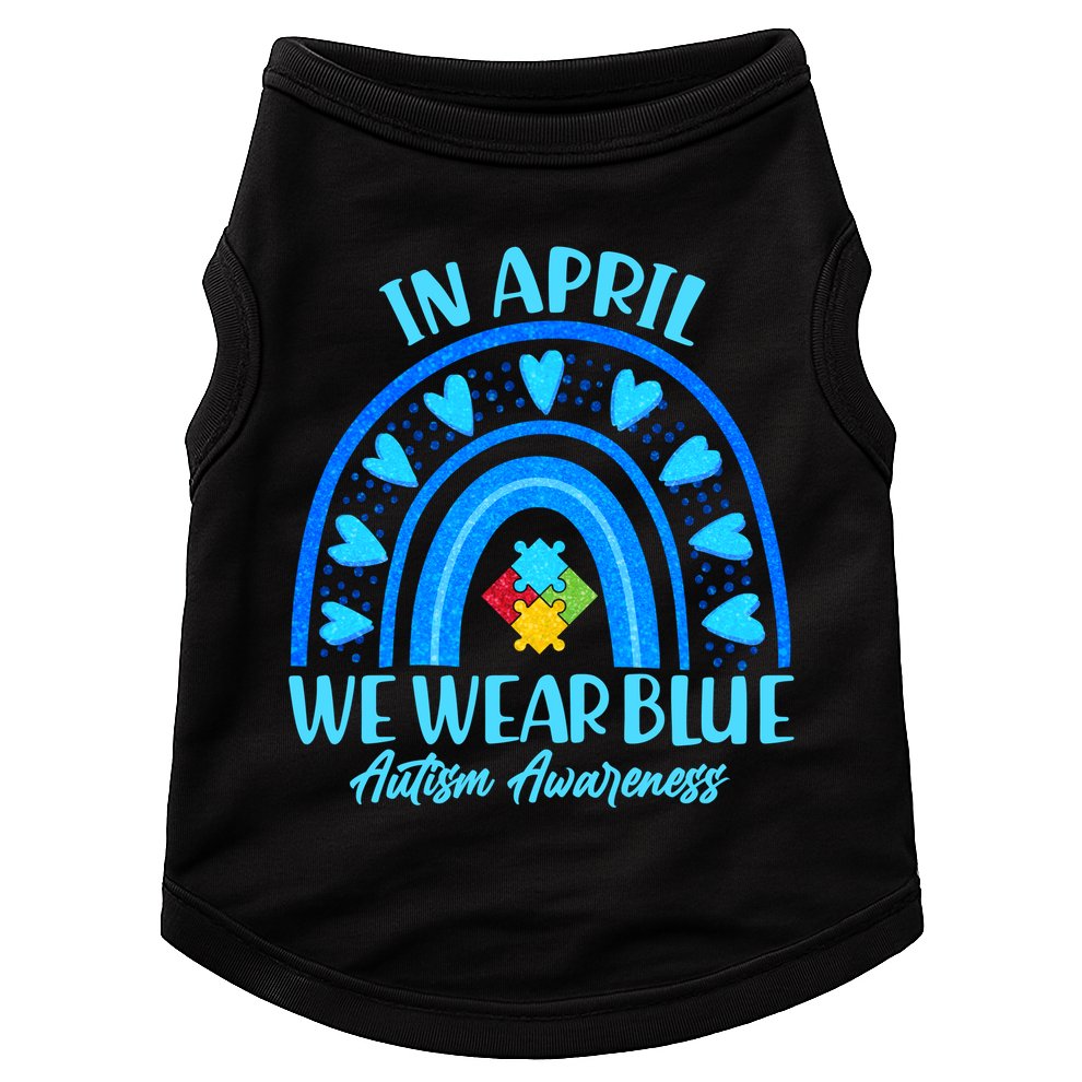 In April We Wear Blue Autism Awareness Doggie Tank