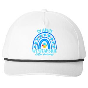 In April We Wear Blue Autism Awareness Snapback Five-Panel Rope Hat