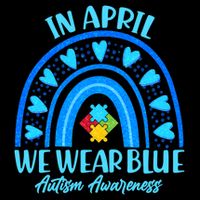 In April We Wear Blue Autism Awareness 16 in Basic Backpack