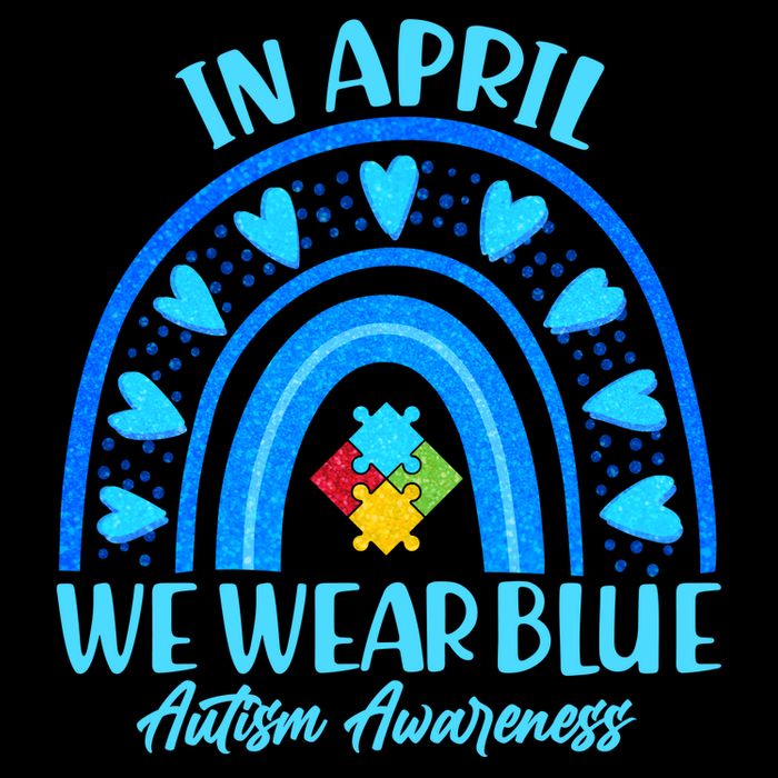 In April We Wear Blue Autism Awareness 16 in Basic Backpack
