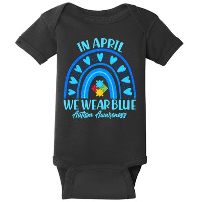 In April We Wear Blue Autism Awareness Baby Bodysuit