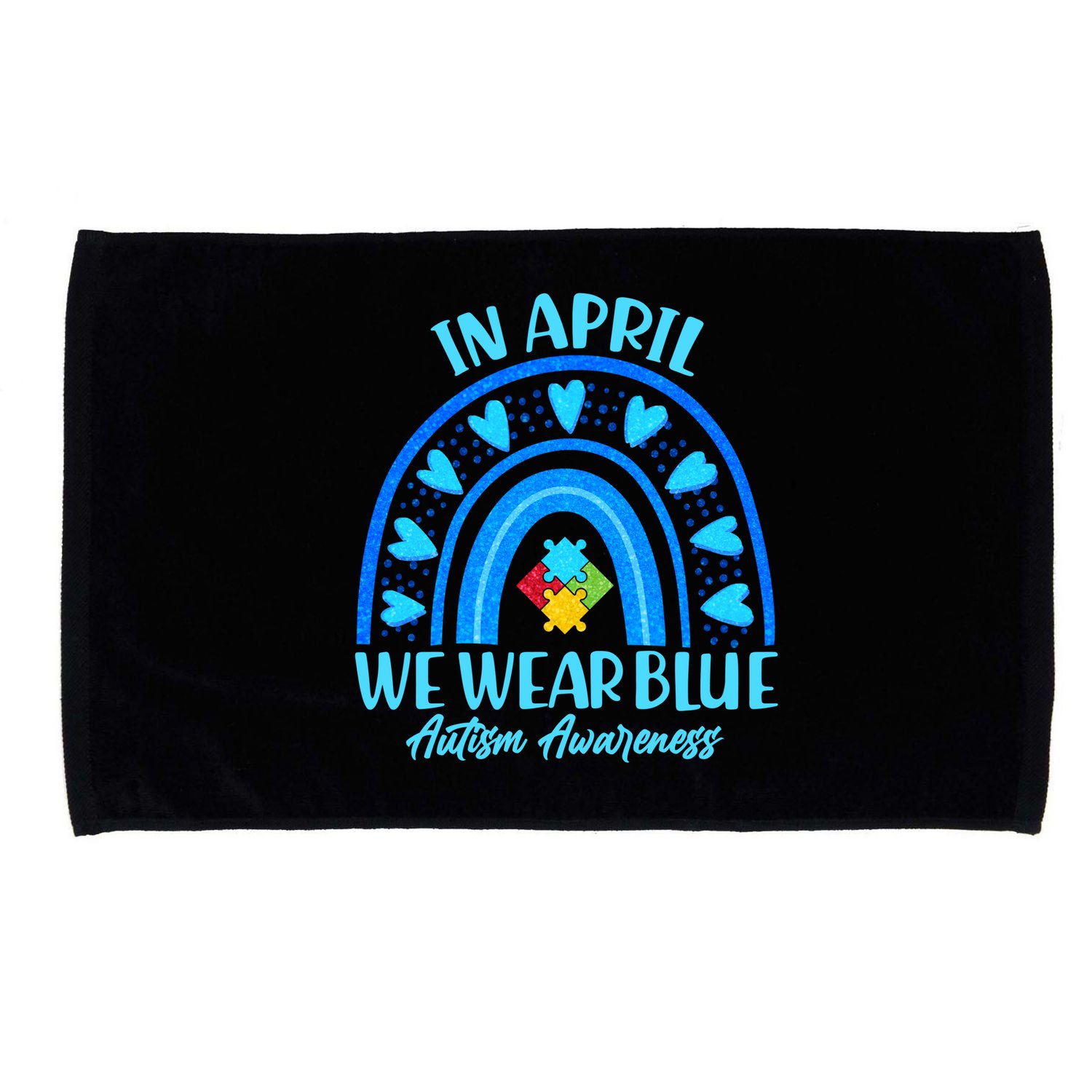 In April We Wear Blue Autism Awareness Microfiber Hand Towel