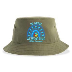 In April We Wear Blue Autism Awareness Sustainable Bucket Hat