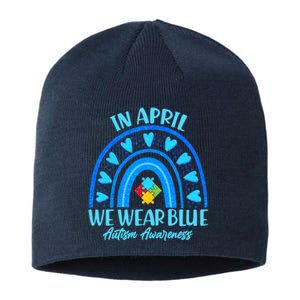 In April We Wear Blue Autism Awareness Sustainable Beanie