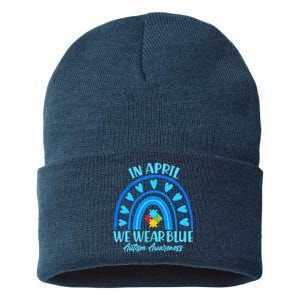 In April We Wear Blue Autism Awareness Sustainable Knit Beanie