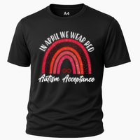 In April We Wear Red Autism Acceptance Red Rainbow Performance Shirt