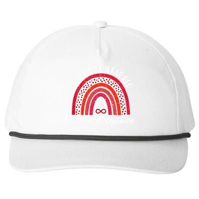 In April We Wear Red Autism Acceptance Red Rainbow Snapback Five-Panel Rope Hat