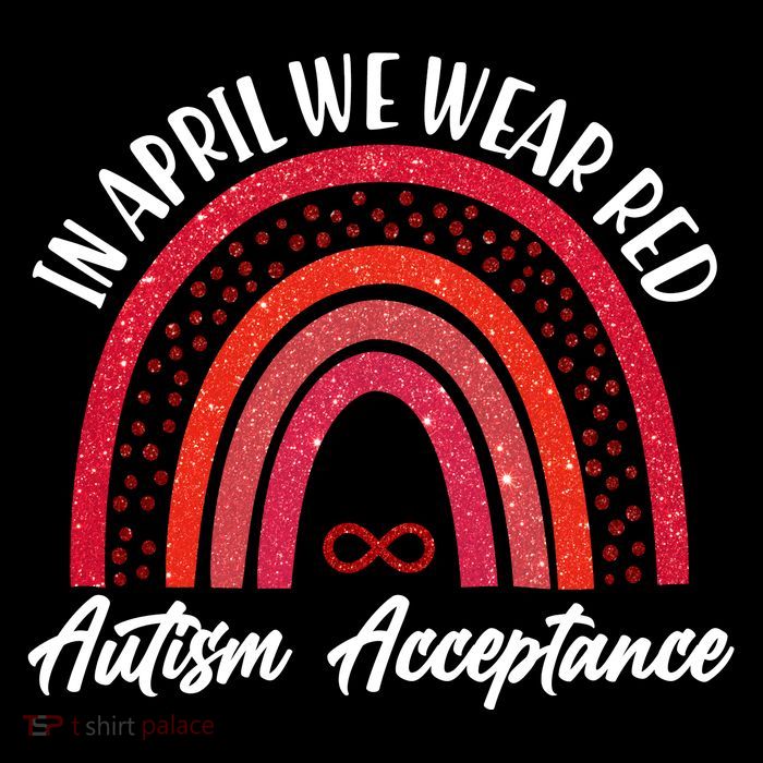 In April We Wear Red Autism Acceptance Red Rainbow 16 in Basic Backpack