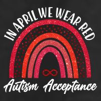 In April We Wear Red Autism Acceptance Red Rainbow Golf Towel