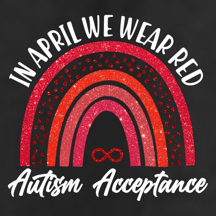 In April We Wear Red Autism Acceptance Red Rainbow Golf Towel