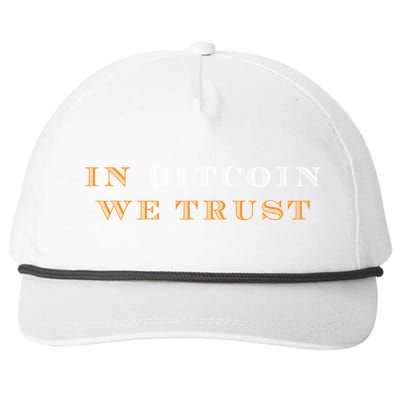 In Bitcoin We Trust Snapback Five-Panel Rope Hat