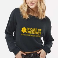 In Case Of Emergency Delete My Browser History Cropped Pullover Crew