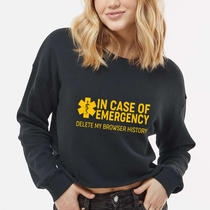 In Case Of Emergency Delete My Browser History Cropped Pullover Crew