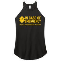In Case Of Emergency Delete My Browser History Women's Perfect Tri Rocker Tank
